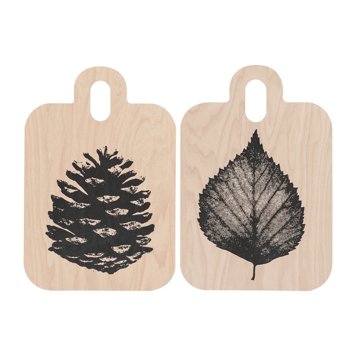 Muurla Nordic Chop & Serve -tarjotin 21×31 cm The Pine Cone-The Birch Leaf