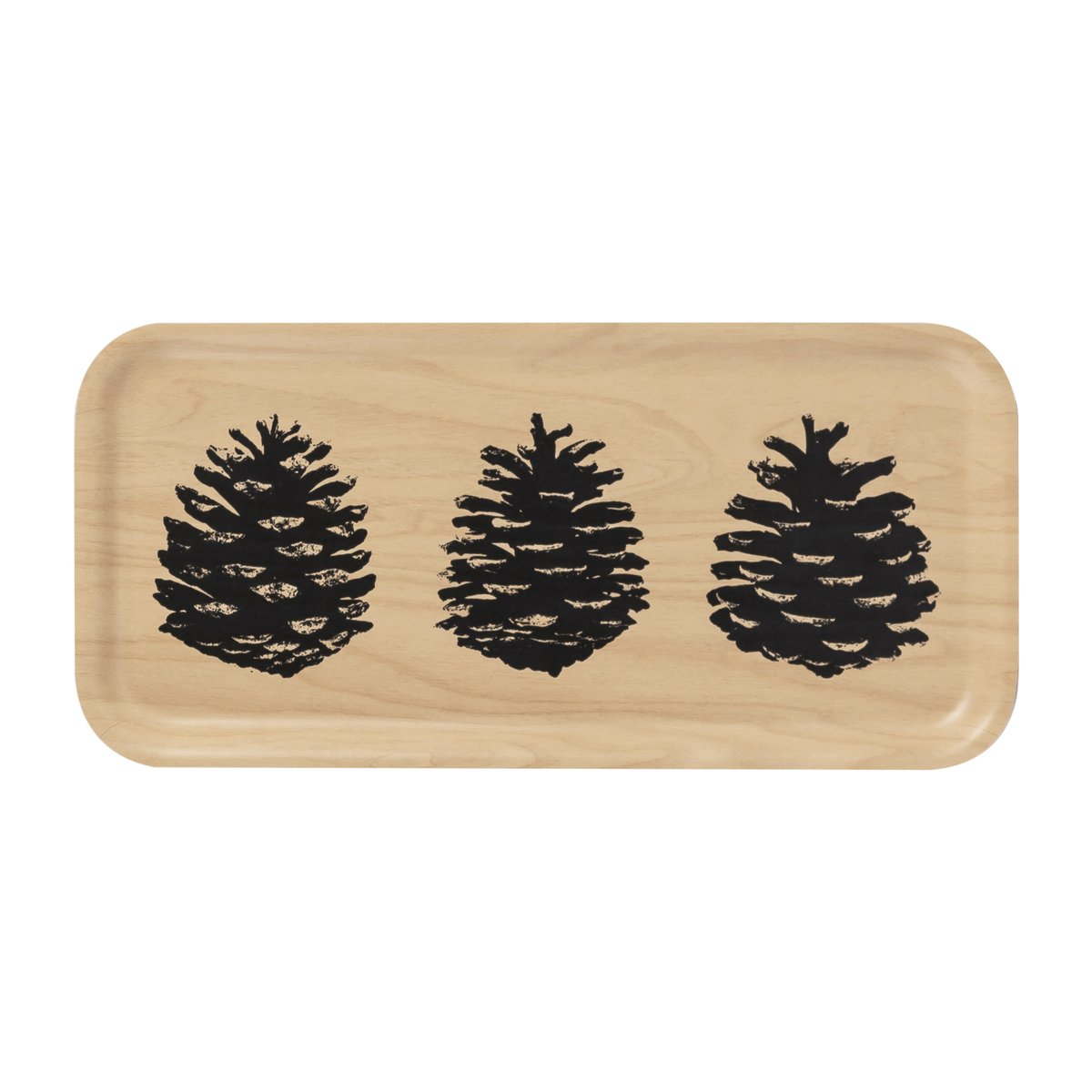 Muurla Nordic The Pine Cone -tarjotin 13×27 cm Luonnonvärinen-musta