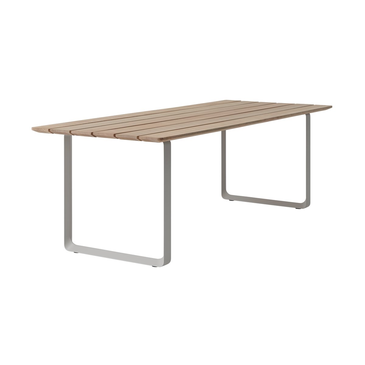 Muuto 70/70 Outdoor ruokapöytä 225×90 cm harmaa teräsrunko