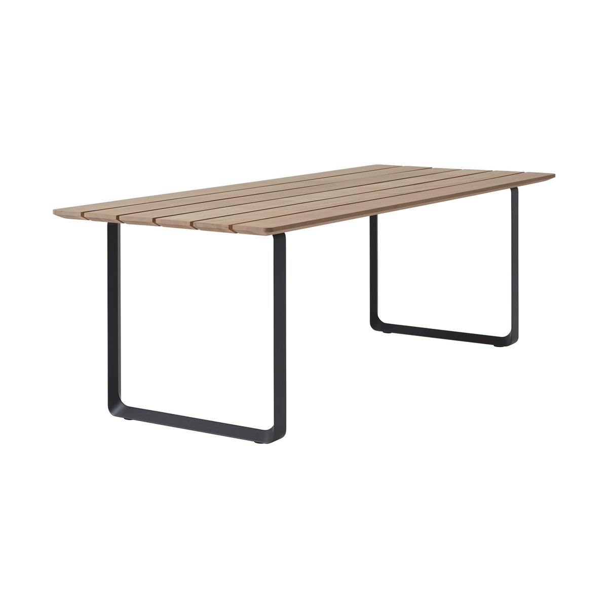 Muuto 70/70 Outdoor ruokapöytä 225×90 cm musta teräsrunko