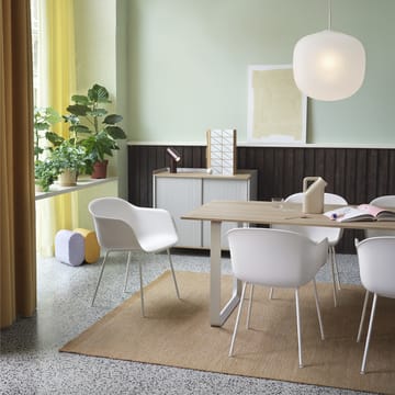 70/70 ruokapöytä 225 x 90 cm - White laminate-Plywood-Sand - Muuto