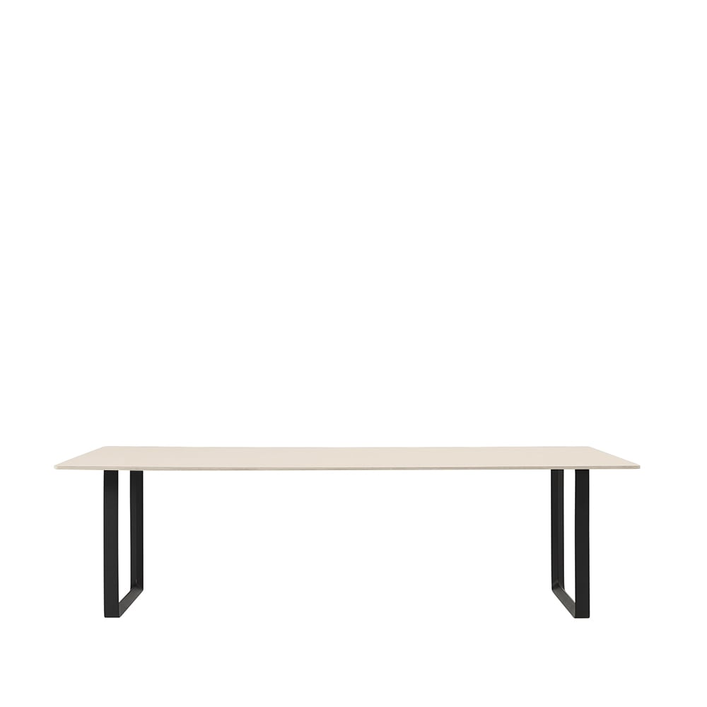 Muuto 70/70 ruokapöytä 255 x 108 cm Sand laminate-Plywood-Black