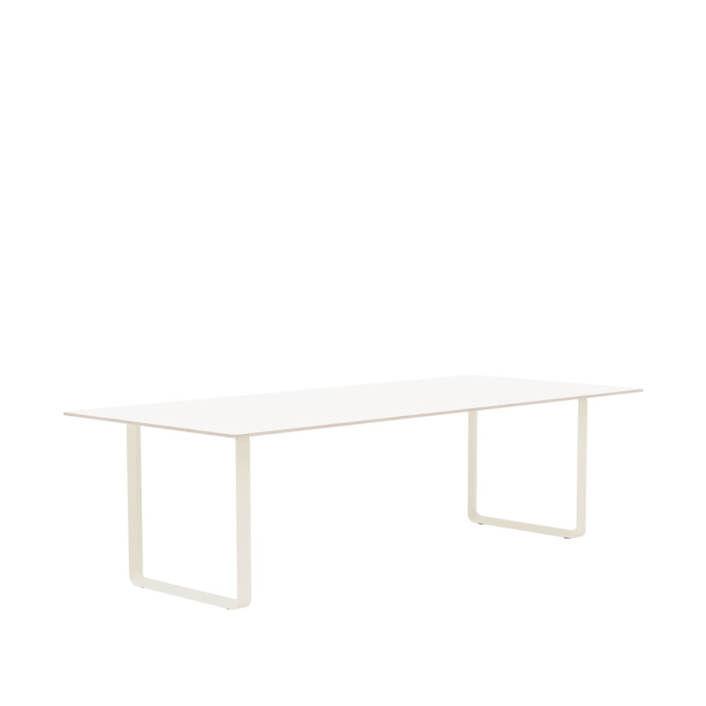 Muuto 70/70 ruokapöytä 255 x 108 cm White laminate-Plywood-Sand