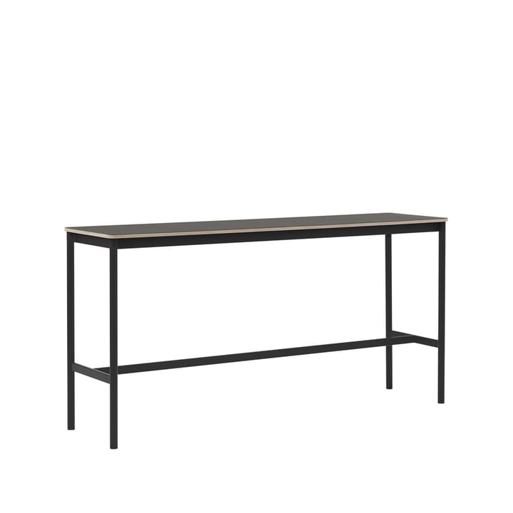 Base High -baaripöytä, Black linoleum, musta runko, vanerireuna, l 50 p 190 k 95 Muuto