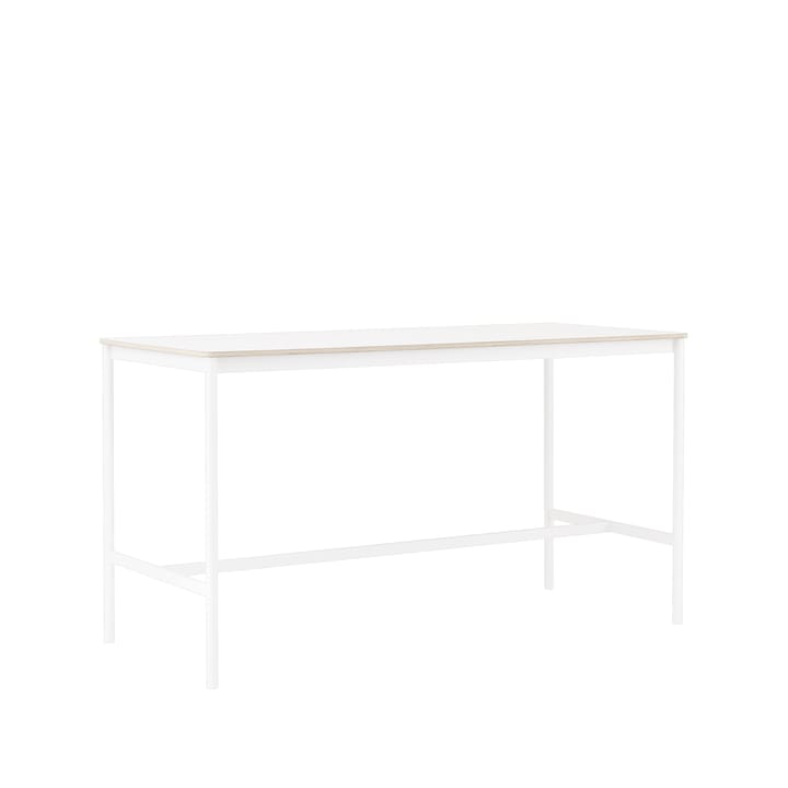 Base High -baaripöytä, White laminate, valkoinen runko, vanerireuna, l 85 p 190 k 105 Muuto