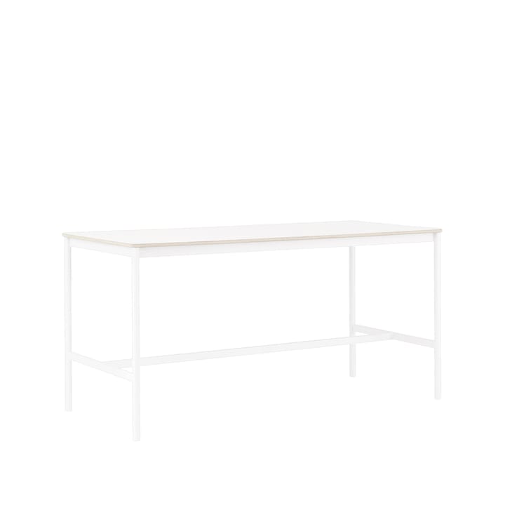 Base High -baaripöytä, White laminate, valkoinen runko, vanerireuna, l 85 p 190 k 95 Muuto