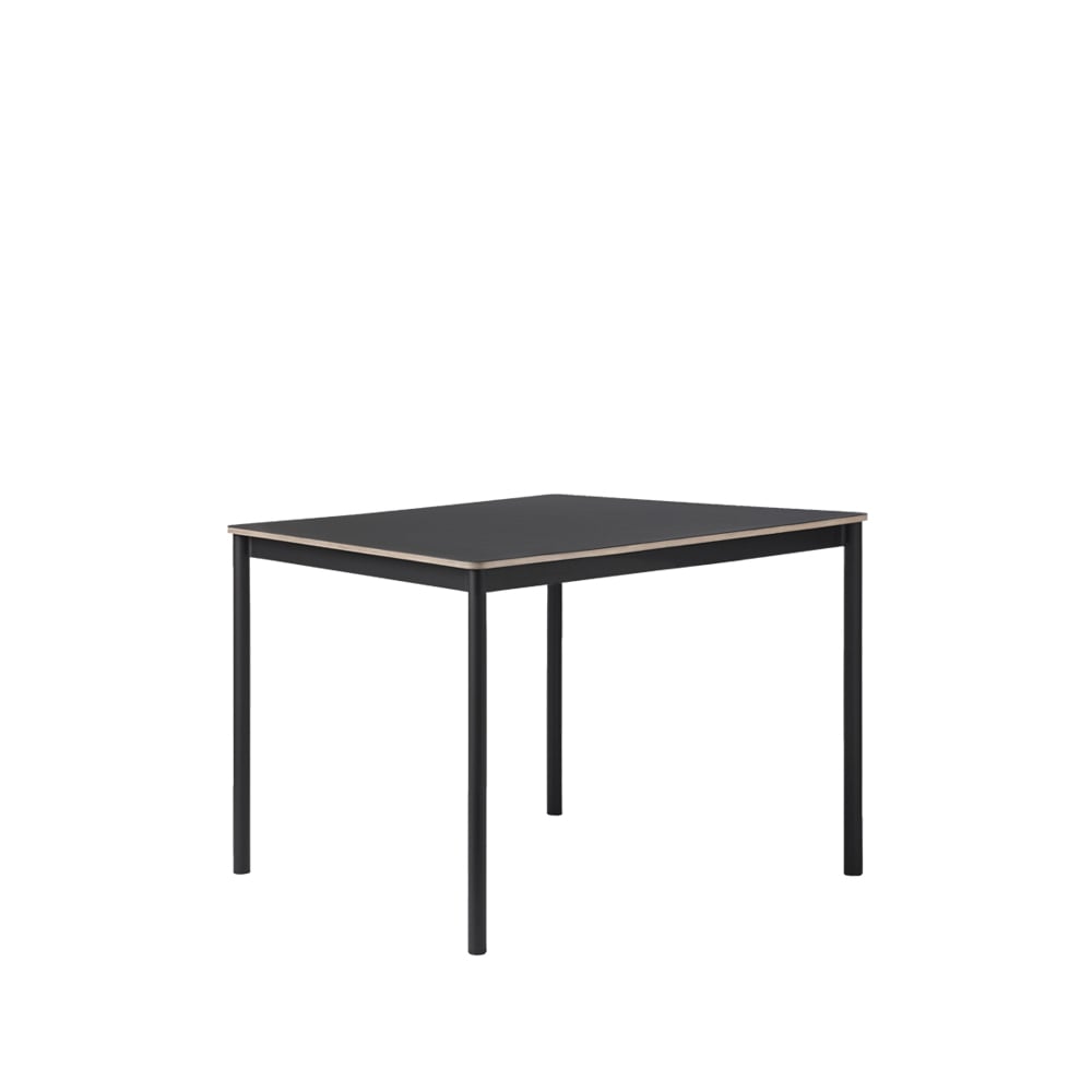 Muuto Base ruokapöytä Black vanerireuna 140 x 80 cm