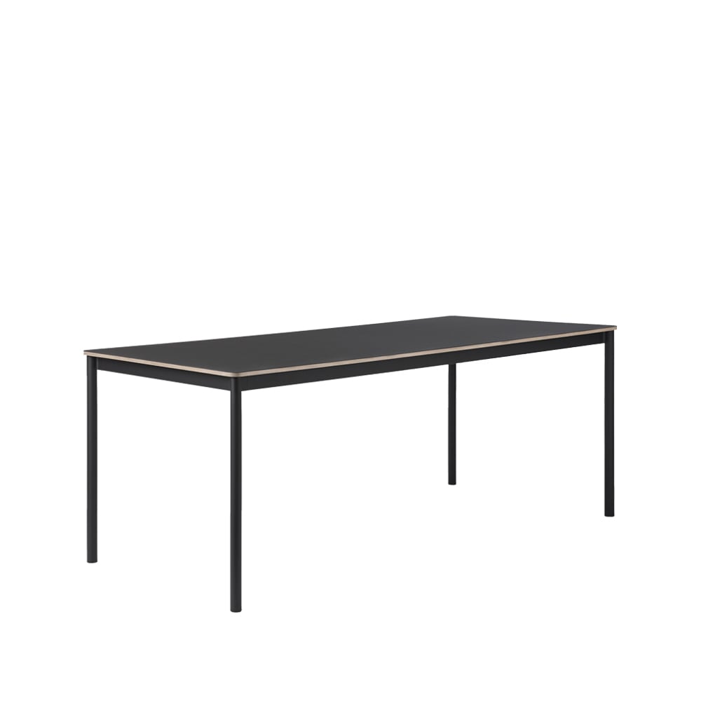 Muuto Base ruokapöytä Black vanerireuna 190 x 85 cm