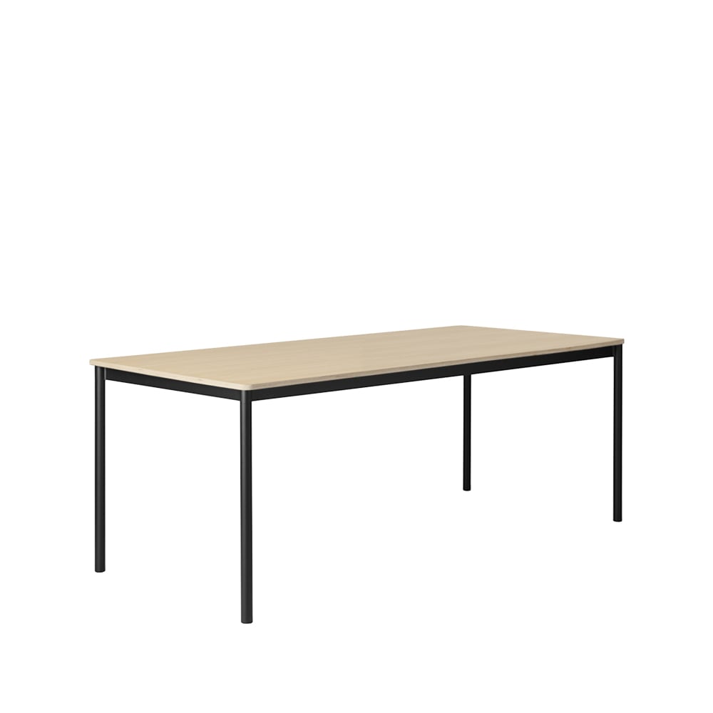 Muuto Base ruokapöytä Oak musta runko vanerireuna 190 x 85 cm