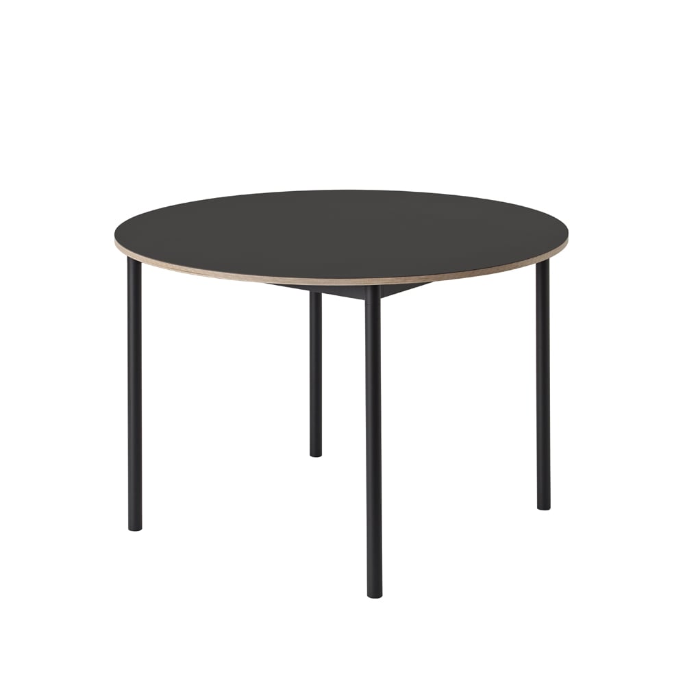 Muuto Base ruokapöytä pyöreä Ø 110 cm Black linoleum-Plywood-Black