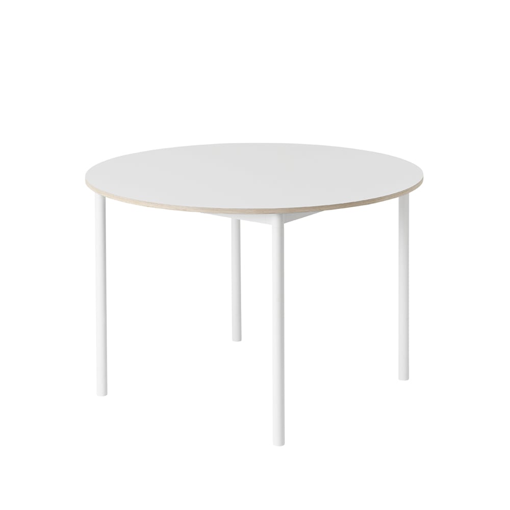 Muuto Base ruokapöytä pyöreä Ø 110 cm White laminate-Plywood-White