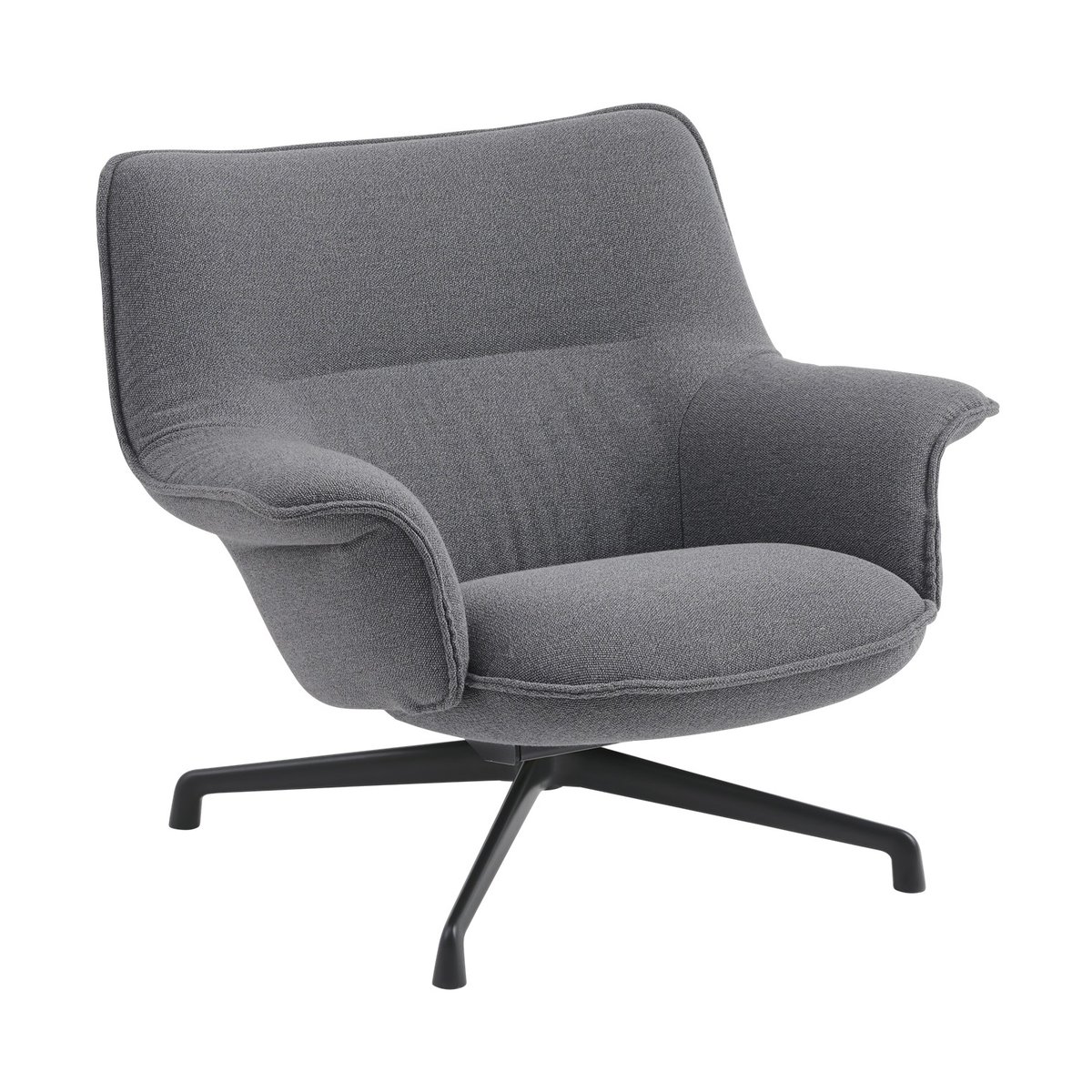 Muuto Doze nojatuoli matala swivel base Ocean 80-anthracite black