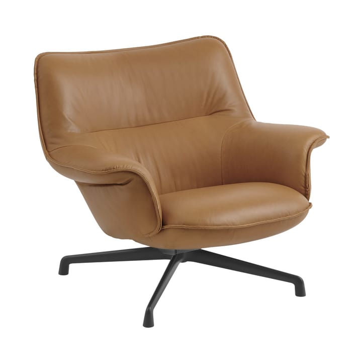 Doze nojatuoli matala swivel base - Refine leather cognac-black - Muuto