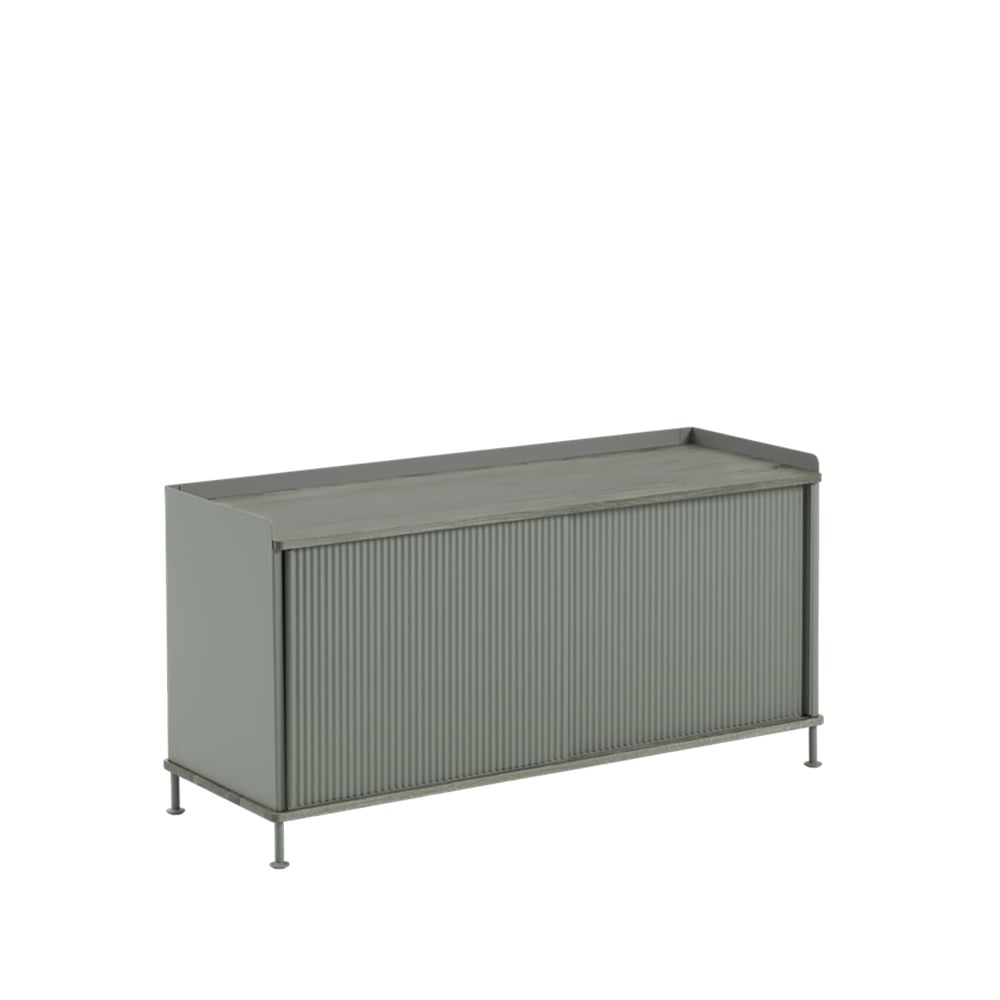 Muuto Enfold Low -sivupöytä Dusty green-Metal