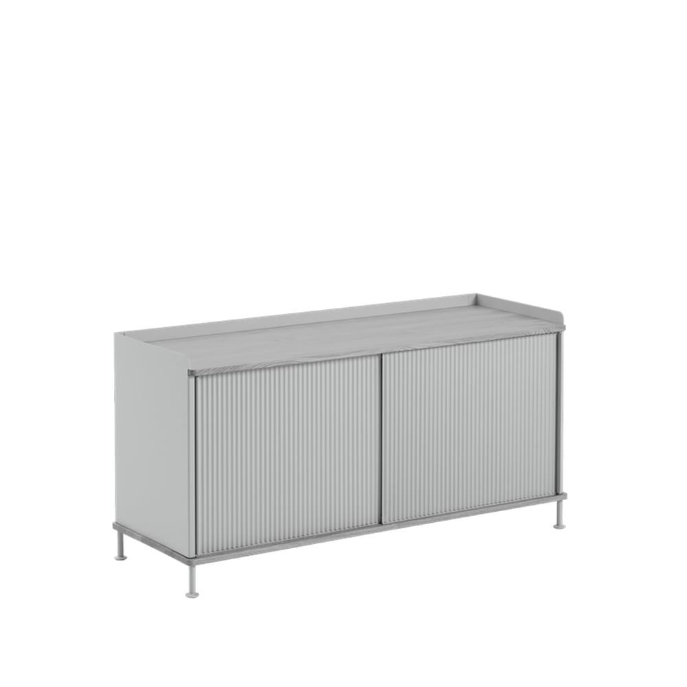 Muuto Enfold Low -sivupöytä Grey-Metal