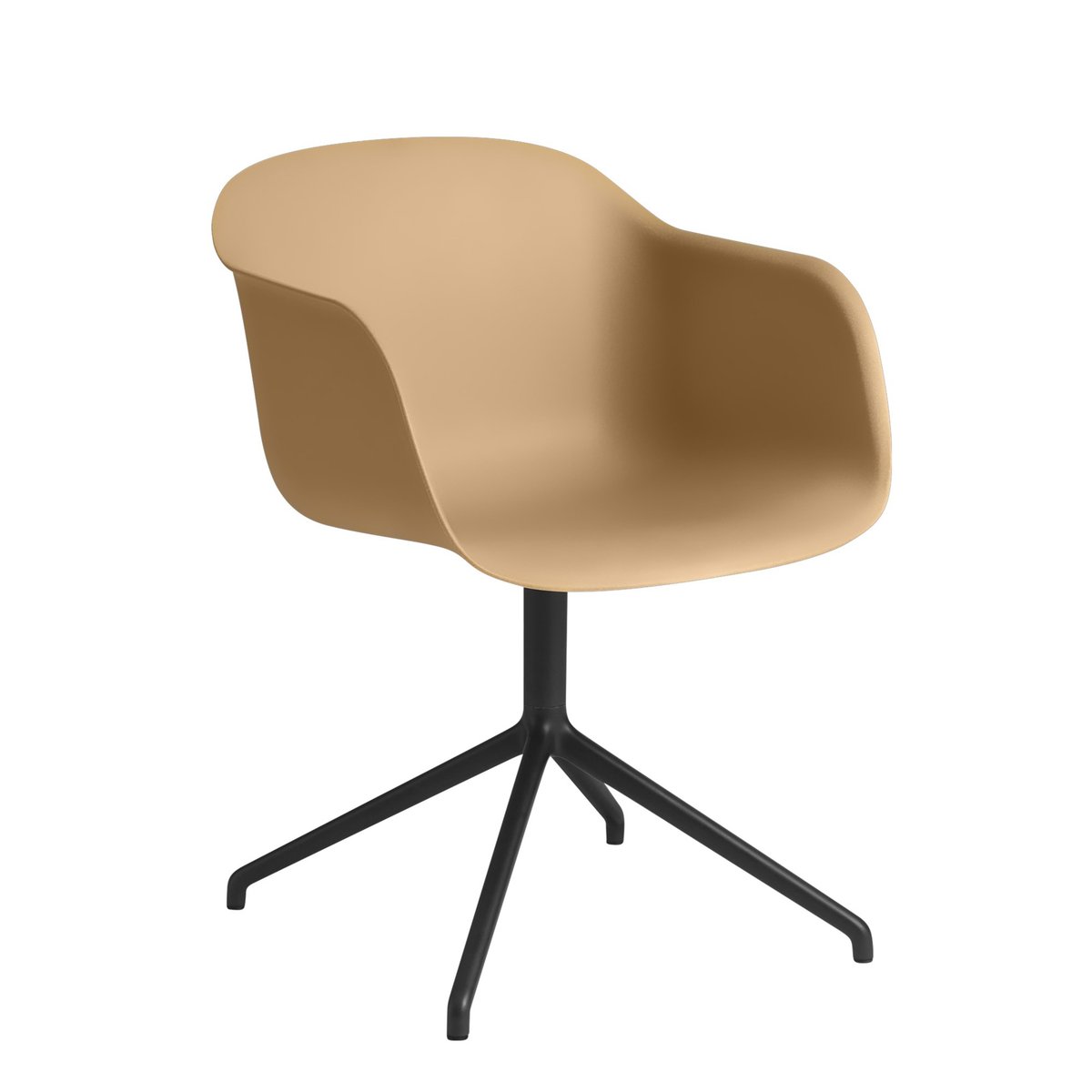 Muuto Fiber armchair swivel base toimistotuoli okra-musta