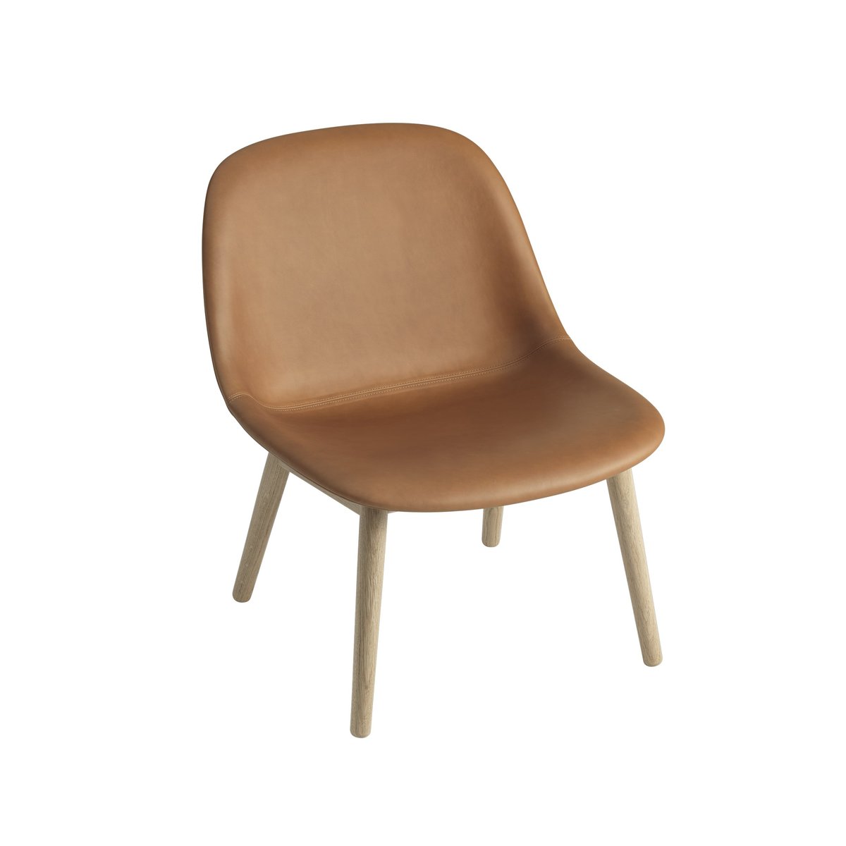 Muuto Fiber lounge nojatuoli jalat tammea cognac