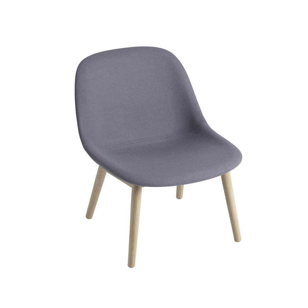 Muuto Fiber lounge nojatuoli jalat tammea sininen