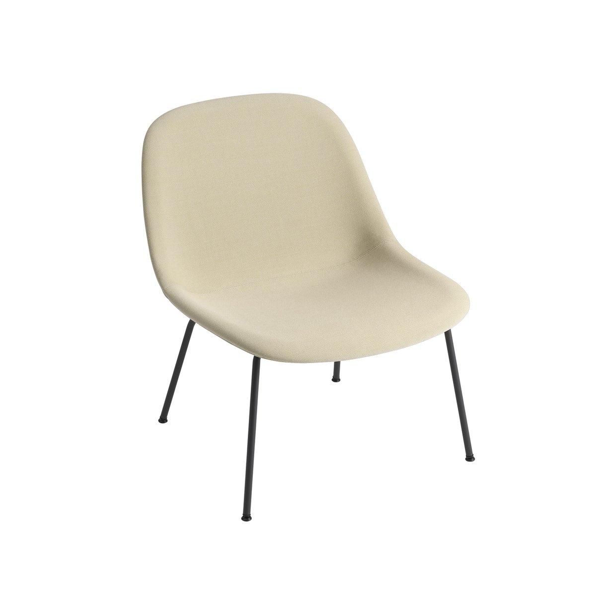 Muuto Fiber lounge nojatuoli teräsjaloilla beige musta