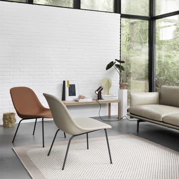 Fiber Lounge tuoli teräsjaloilla - beige, musta - Muuto