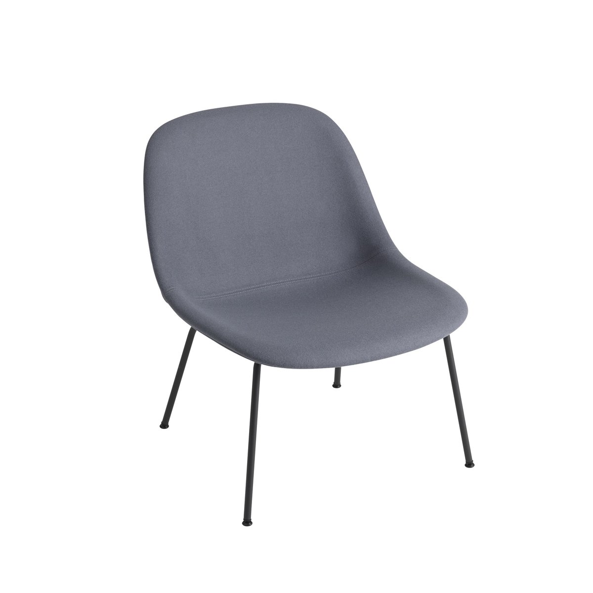 Muuto Fiber Lounge tuoli teräsjaloilla sininen musta