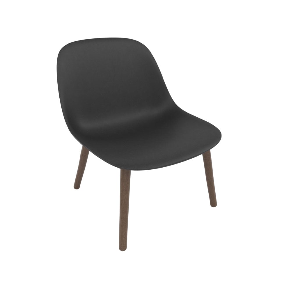 Muuto Fiber loungetuoli wood base Black tummanruskeaksi petsatut jalat