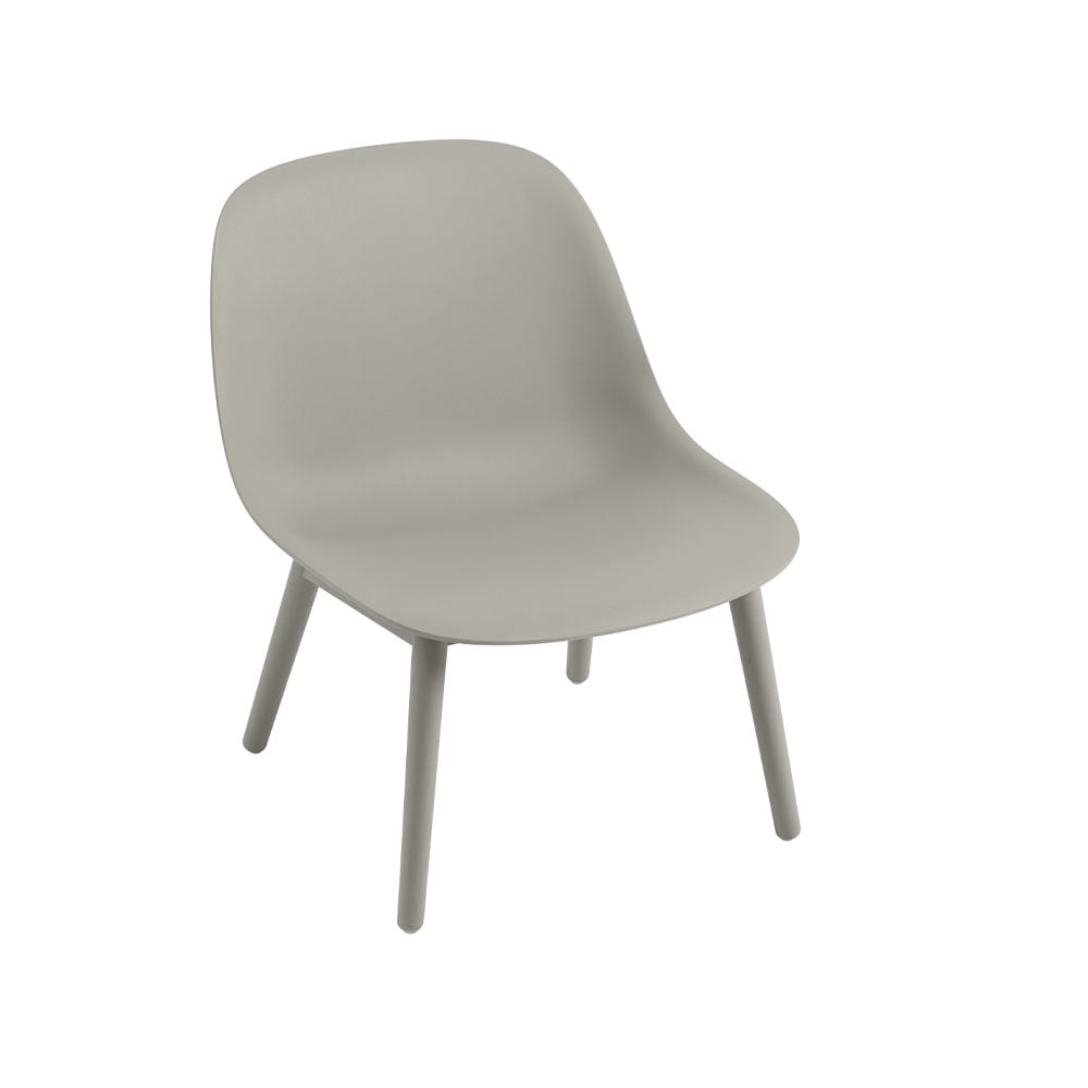 Muuto Fiber loungetuoli wood base Grey harmaat jalat