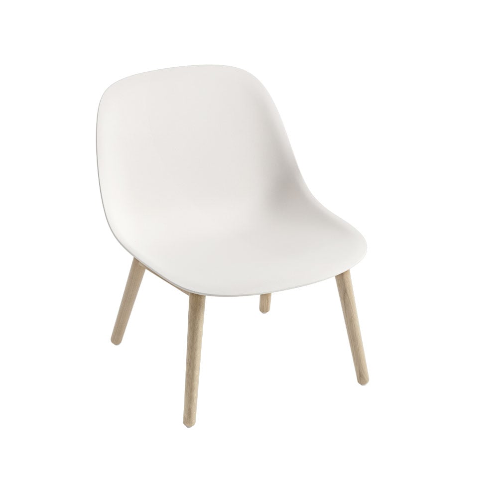 Muuto Fiber loungetuoli wood base Natural white tammijalat