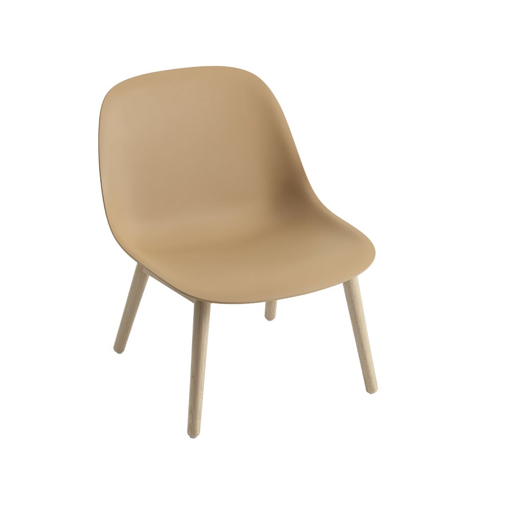 Muuto Fiber loungetuoli wood base Ochre tammijalat