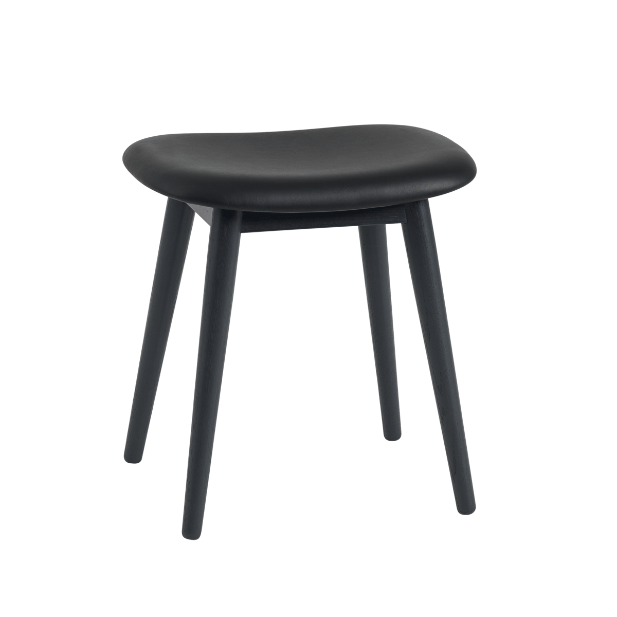 Muuto Fiber rahi Nahka black puujalat