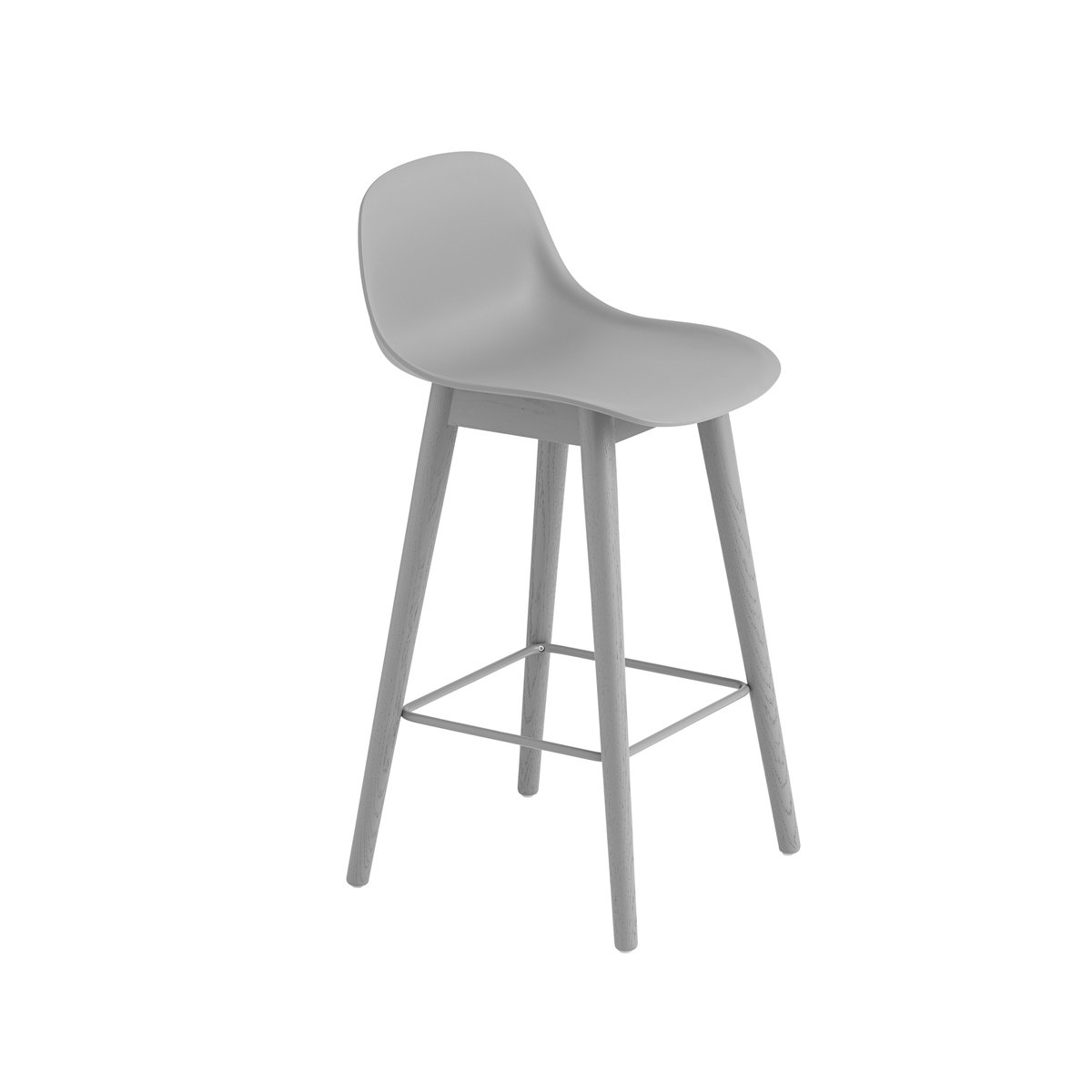 Muuto Fiber selkätuellinen baarituoli 65 cm Grey-harmaat jalat