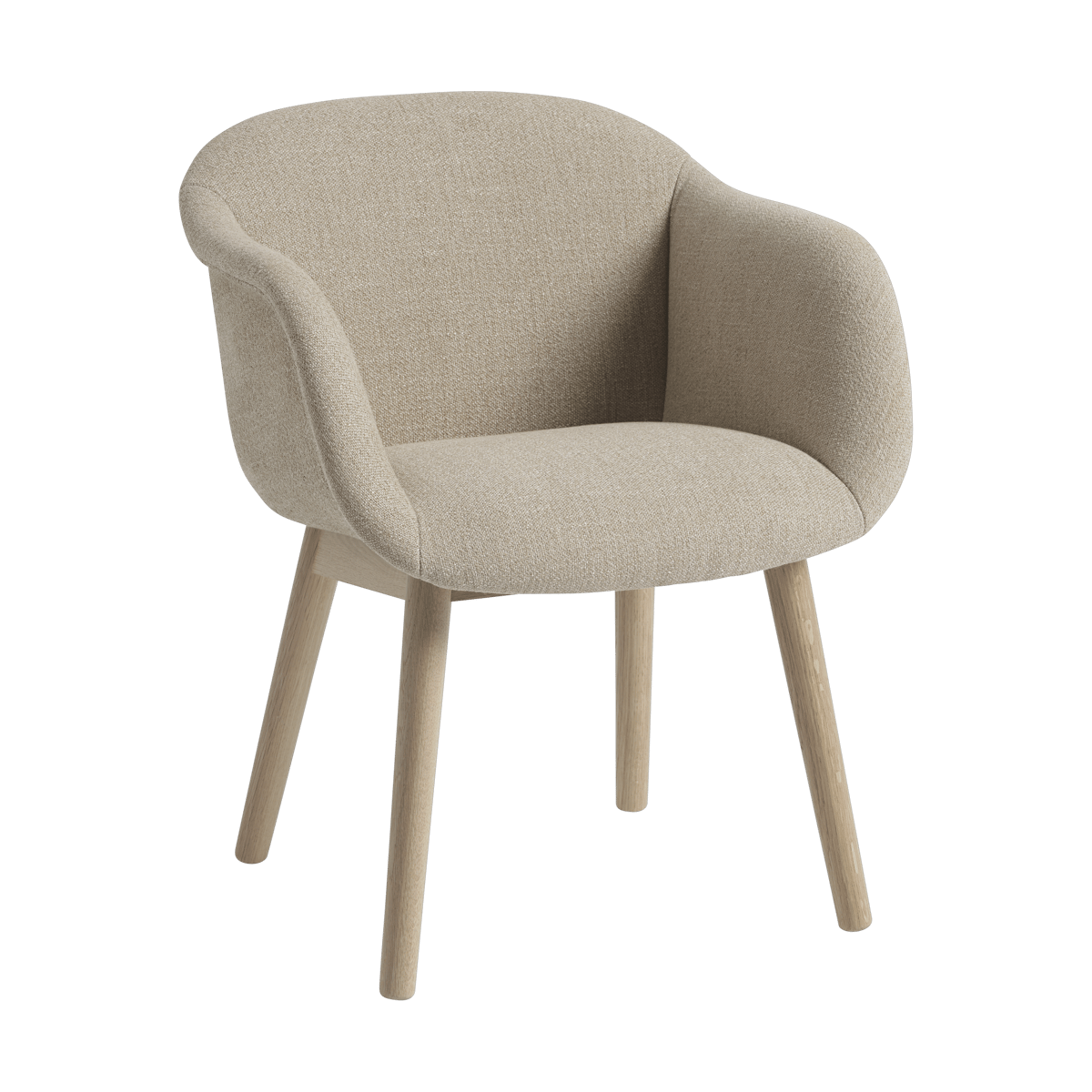 Muuto Fiber Soft Armchair puujaloilla Ecriture 240/Oak