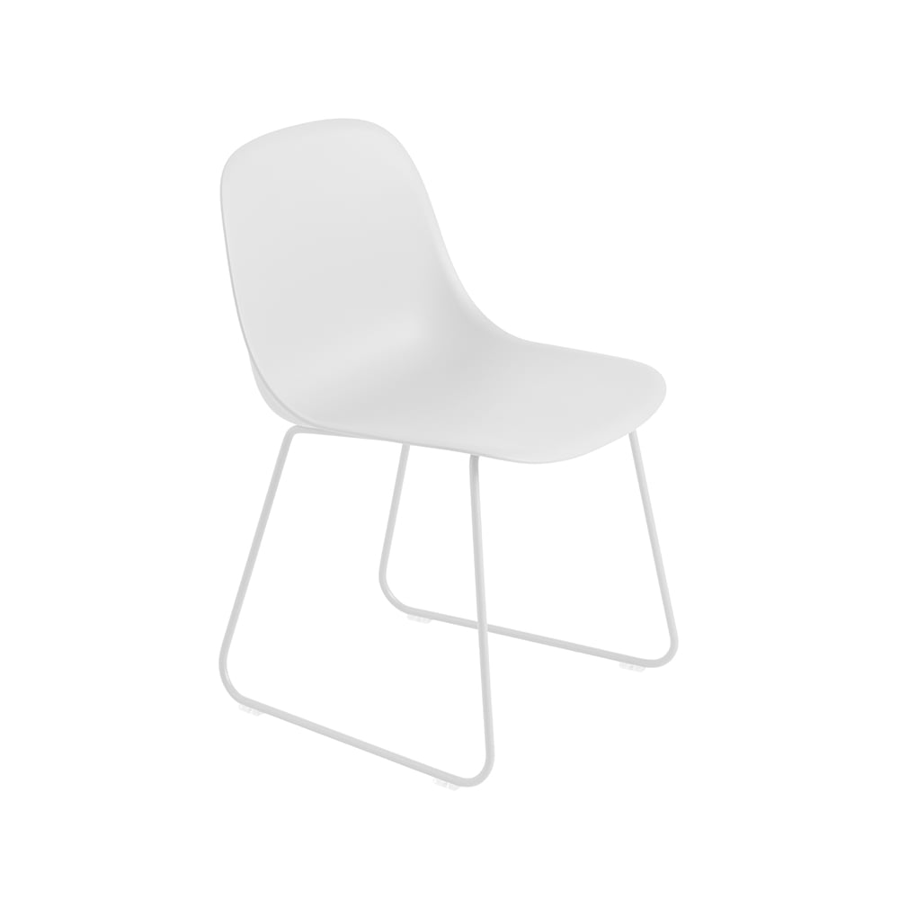 Muuto Fiber tuoli teräsjalat muovinen istuinosa Natural white-White