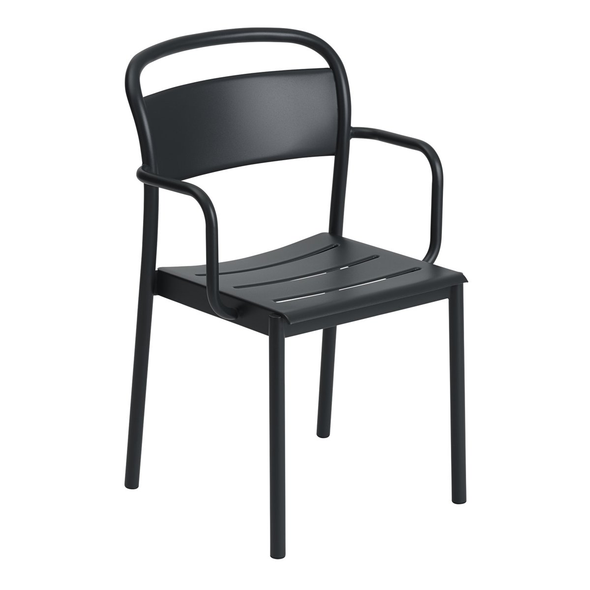 Muuto Linear steel armchair -käsinojallinen tuoli Black