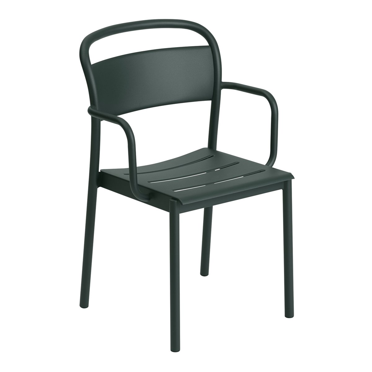 Muuto Linear steel armchair -käsinojallinen tuoli Dark green