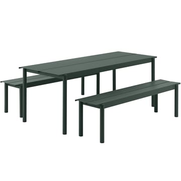 Linear steel bench -penkki 170 x 34 cm - Dark green - Muuto