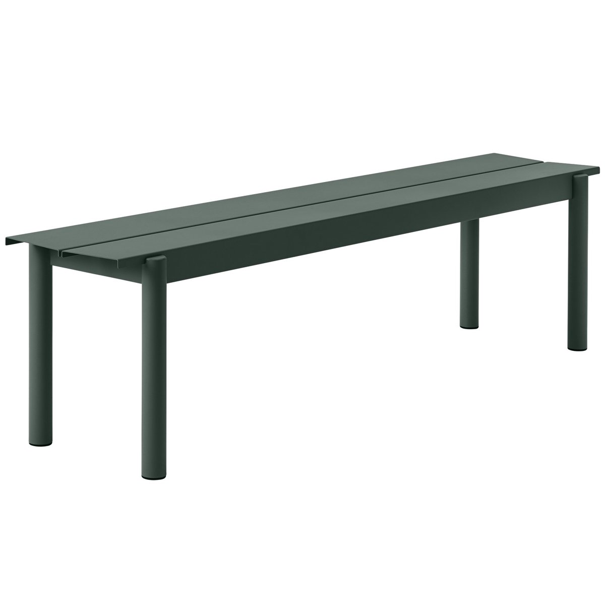 Muuto Linear steel bench -penkki 170 x 34 cm Tummanvihreä