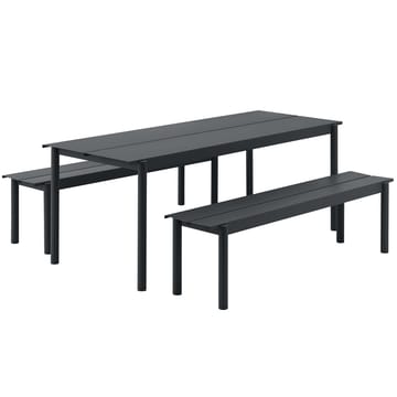 Linear steel table teräspöytä 200 cm - Black - Muuto