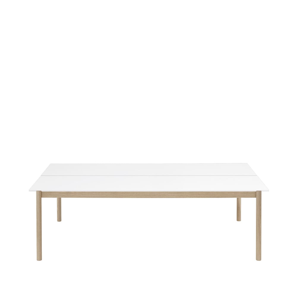 Muuto Linear System -pöytä White laminate-White ABS-Oak