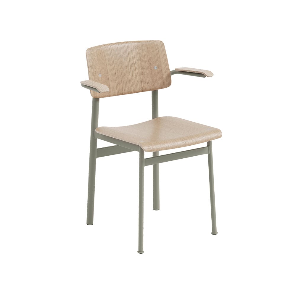 Muuto Loft käsinojallinen nojatuoli Oak-Dusty green