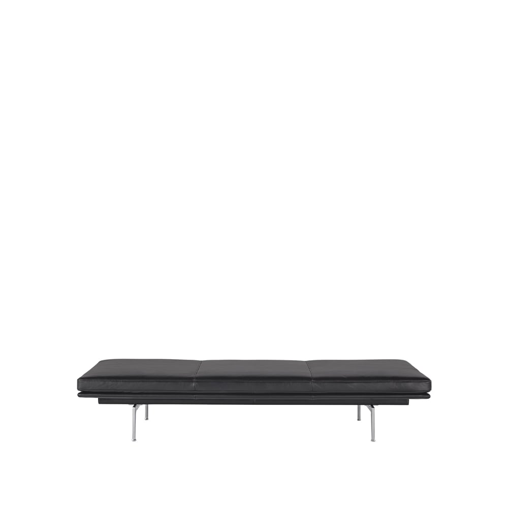 Muuto Outline päivävuode Refine leather black-Alumiini