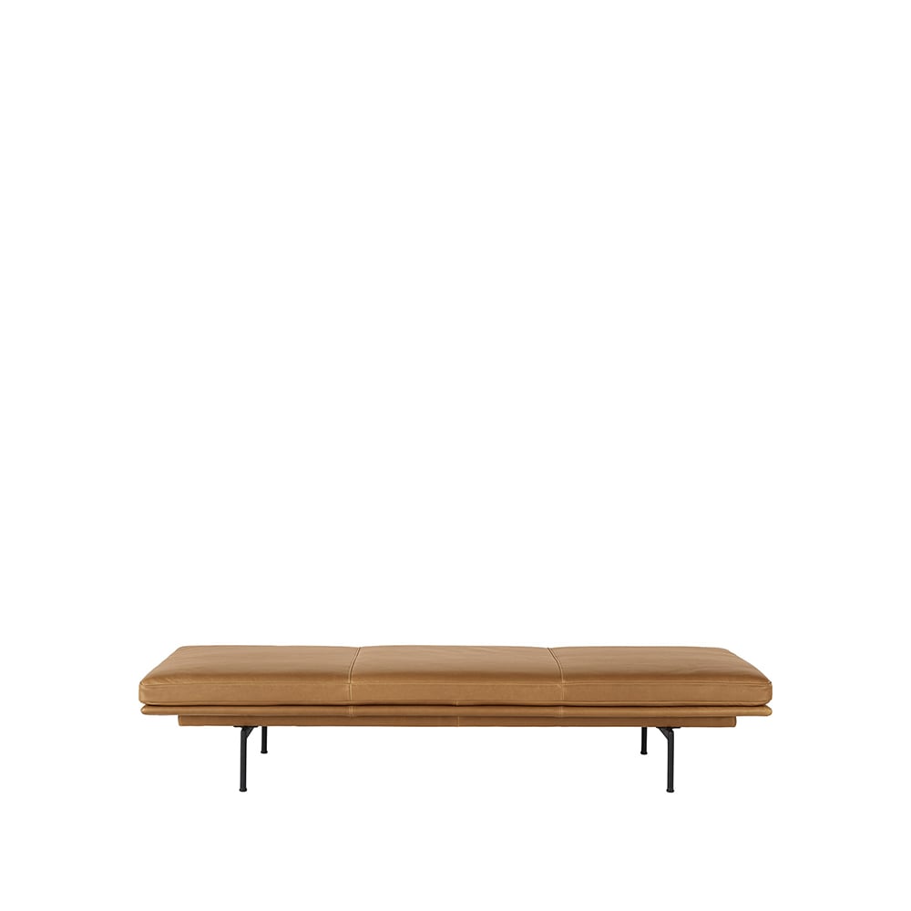 Muuto Outline päivävuode Refine leather cognac-Black