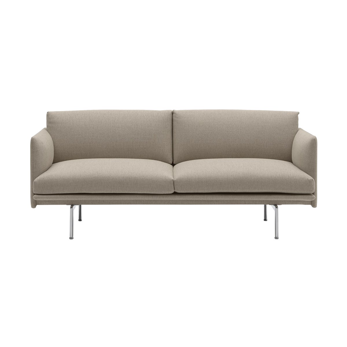 Muuto Outline sohva 2-istuttava Ecriture 240-Polished Aluminum