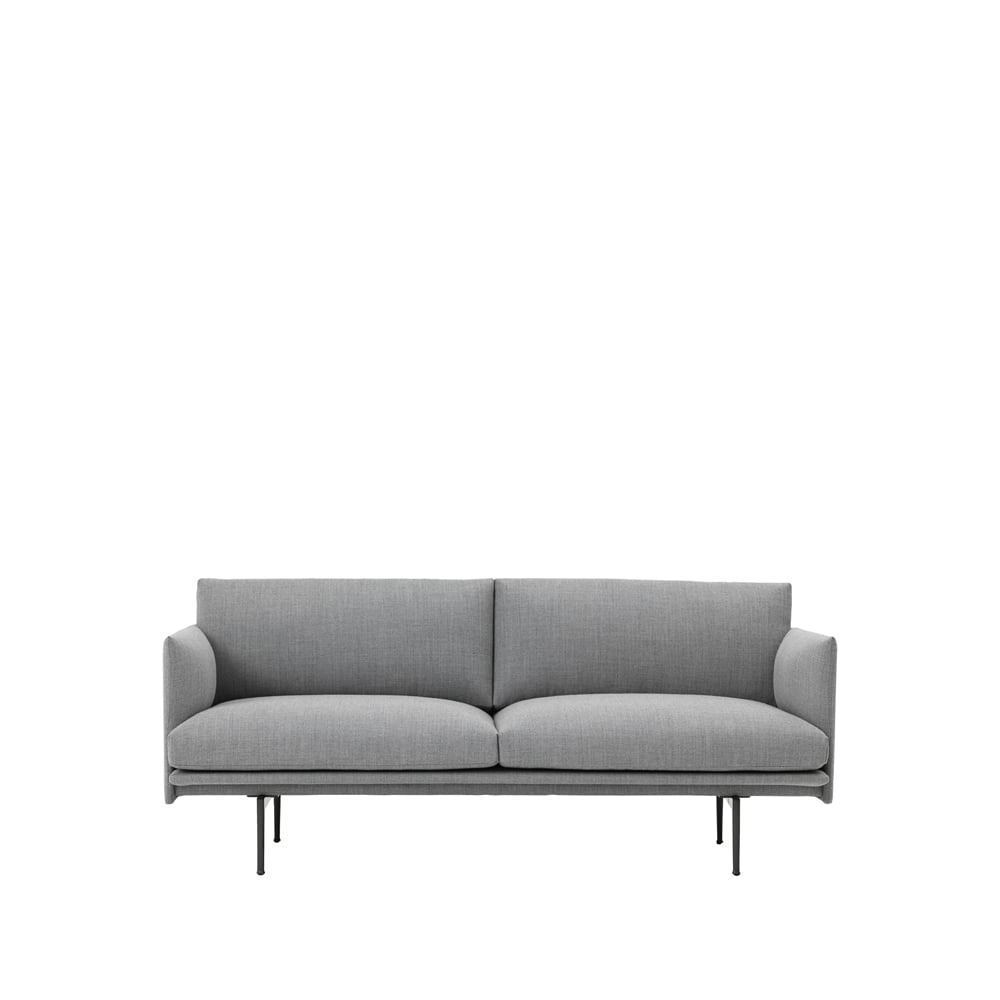 Muuto Outline sohva 2-istuttava Fiord 151 grey-Black