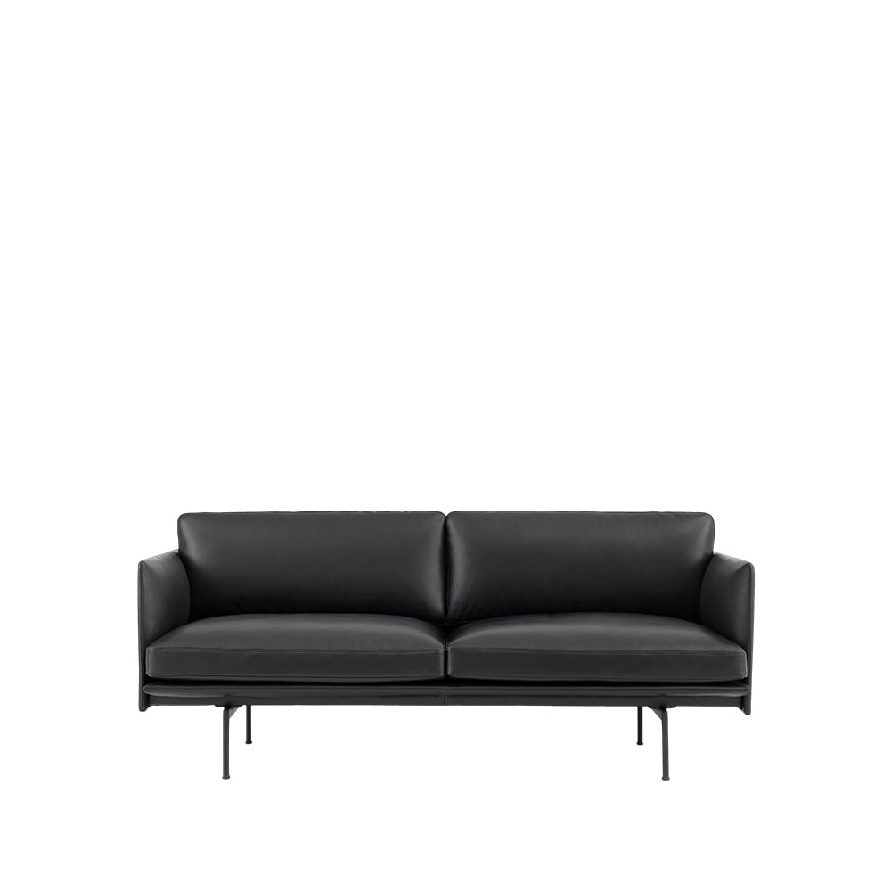 Muuto Outline sohva 2-istuttava Refine leather black-Black