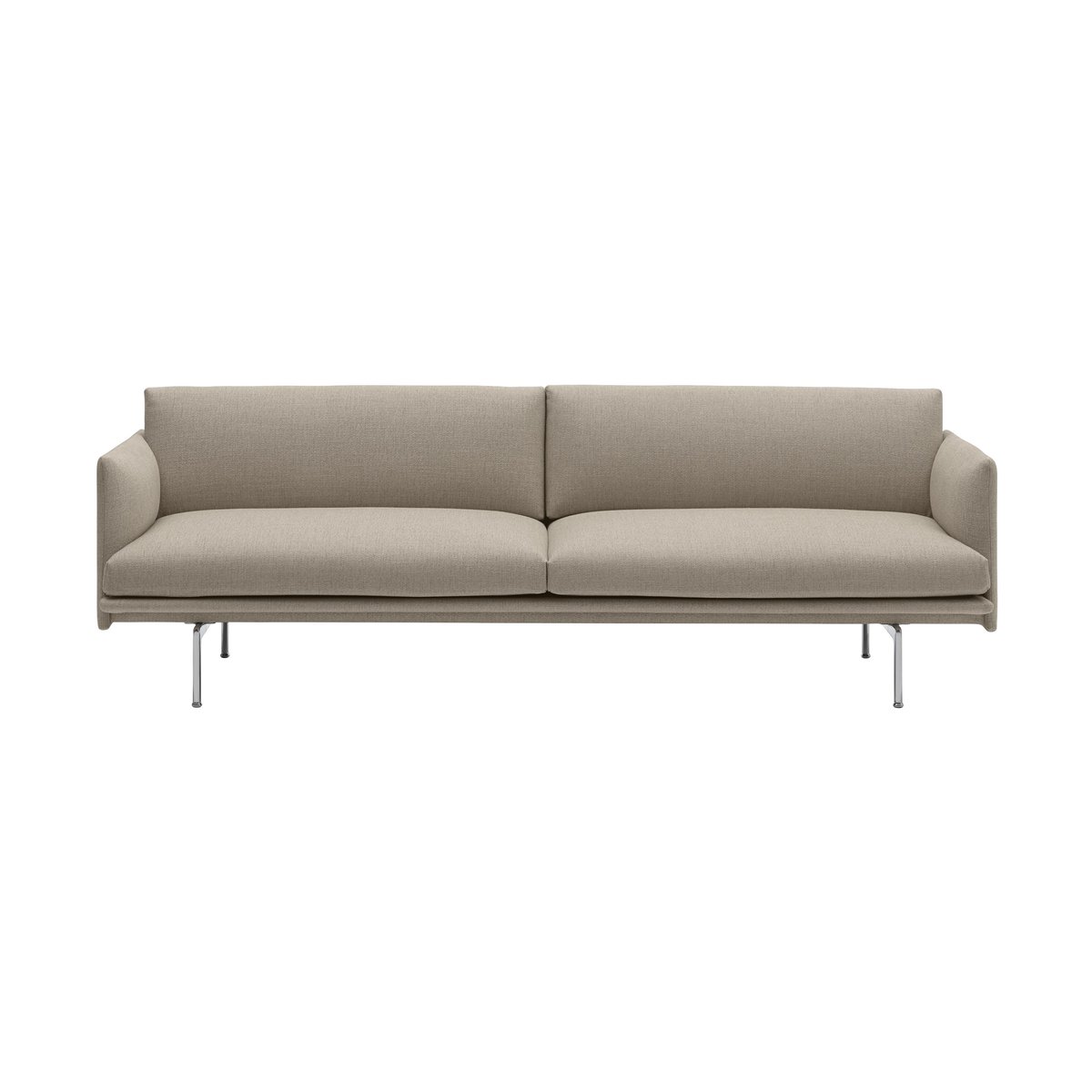 Muuto Outline sohva 3-istuttava kangas Ecriture 240-Polished Aluminum