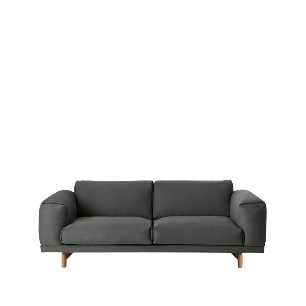 Muuto Rest sohva 2-istuttava-remix 163 grey-tammijalat