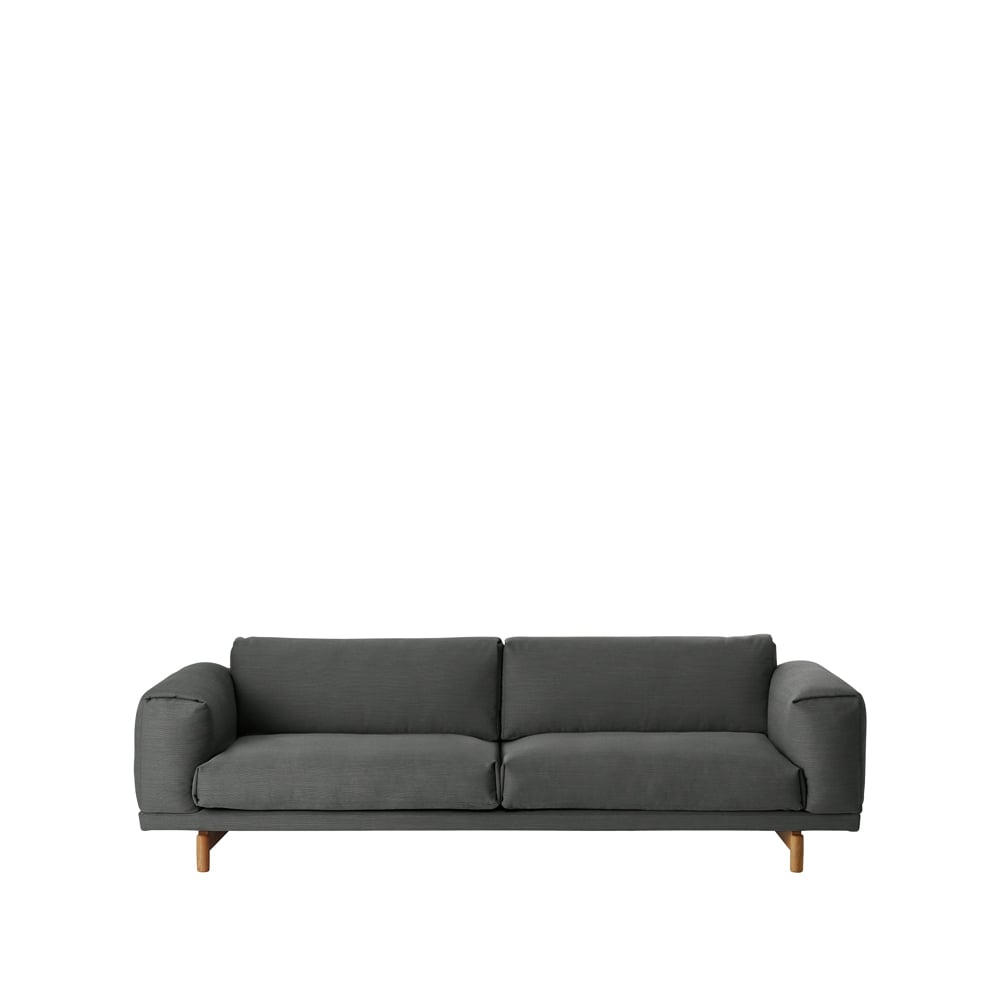 Muuto Rest sohva 3-istuttava-remix 163 grey-tammijalat