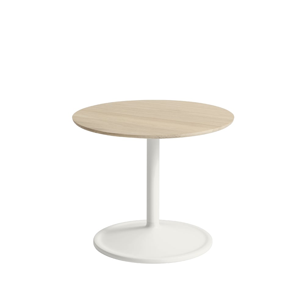 Muuto Soft sivupöytä Ø 48 cm Solid oak-Off white K: 40 cm