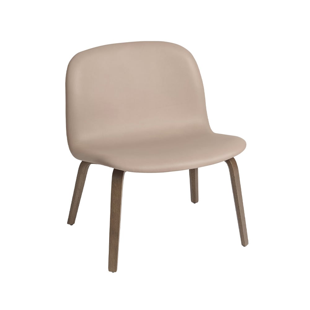 Muuto Visu loungenojatuoli verhoiltu tuoli Refine leather beige-Brown oak